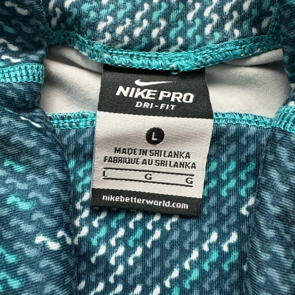 Nike Pro Dri-FIT Teal and White Top